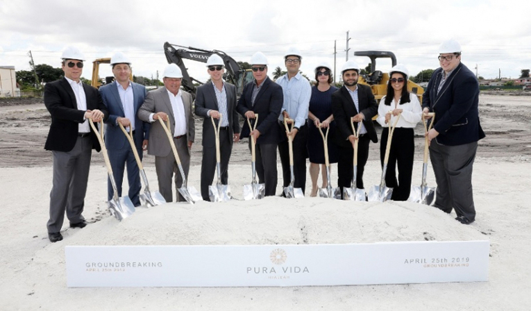 Miami based Coral Rock Development Group laying the foundation of a residential development